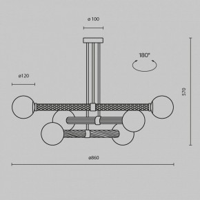 Люстра на штанге Maytoni Teatro MOD287PL-06BS в Когалыме - kogalym.mebel24.online | фото 3