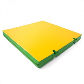 Мат гимнастический 1х1х0,1м с вырезом под стойки цв. зеленый-желтый в Когалыме - kogalym.mebel24.online | фото 1
