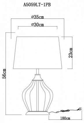 Настольная лампа декоративная Arte Lamp Baymont A5059LT-1PB в Когалыме - kogalym.mebel24.online | фото 3