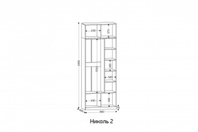 НИКОЛЬ 2 шкаф 2-х створчатый в Когалыме - kogalym.mebel24.online | фото 3