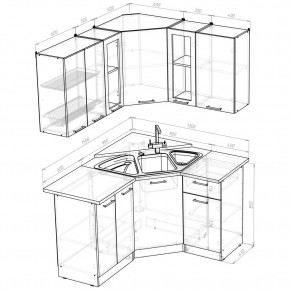 ОЛЬГА Кухонный гарнитур Оптима 2 (1500*1300 мм) в Когалыме - kogalym.mebel24.online | фото 2