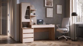 ПИФАГОР Стол компьютерный (дуб вотан/кашемир) в Когалыме - kogalym.mebel24.online | фото