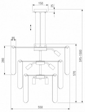 Подвесная люстра Eurosvet Claire 60171 золото в Когалыме - kogalym.mebel24.online | фото 5