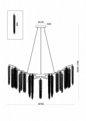 Подвесная люстра Freya Mineral FR1010PL-10G в Когалыме - kogalym.mebel24.online | фото 2