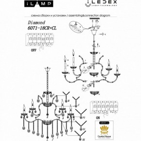 Подвесная люстра iLamp Diamond 6071-18 CR+CL в Когалыме - kogalym.mebel24.online | фото 2