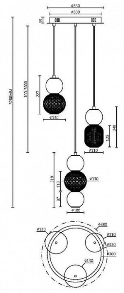 Подвесная люстра Maytoni Drop MOD273PL-L33G3K в Когалыме - kogalym.mebel24.online | фото 2