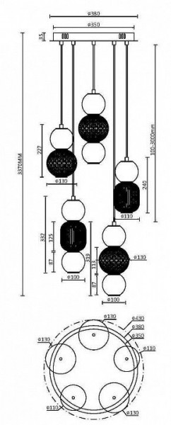 Подвесная люстра Maytoni Drop MOD273PL-L80CH3K в Когалыме - kogalym.mebel24.online | фото 3