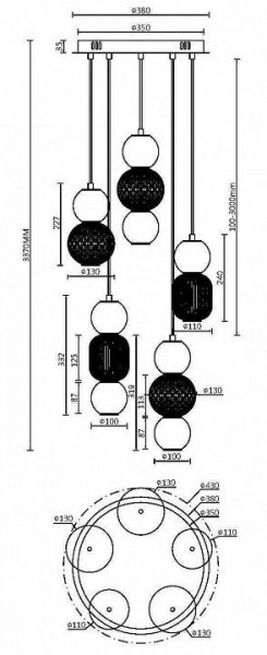 Подвесная люстра Maytoni Drop MOD273PL-L80G3K в Когалыме - kogalym.mebel24.online | фото 2