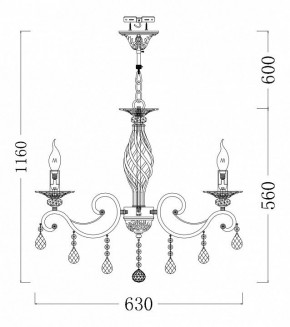 Подвесная люстра Maytoni Grace ARM247-06-G в Когалыме - kogalym.mebel24.online | фото 3