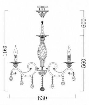 Подвесная люстра Maytoni Grace RC247-PL-06-R в Когалыме - kogalym.mebel24.online | фото 5