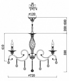 Подвесная люстра Maytoni Grace RC247-PL-08-R в Когалыме - kogalym.mebel24.online | фото 3