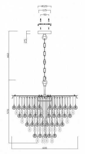 Подвесная люстра Maytoni Linn MOD091PL-07CH в Когалыме - kogalym.mebel24.online | фото 4