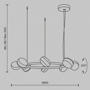 Подвесная люстра Maytoni Mind MOD299PL-L80BC3K в Когалыме - kogalym.mebel24.online | фото 4