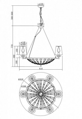 Подвесная люстра Maytoni Pantheon H021PL-06CH в Когалыме - kogalym.mebel24.online | фото 5