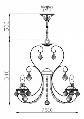 Подвесная люстра Maytoni Princess ARM270-05-R в Когалыме - kogalym.mebel24.online | фото