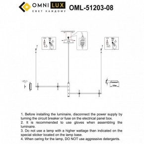Подвесная люстра Omnilux Indovero OML-51203-08 в Когалыме - kogalym.mebel24.online | фото 3