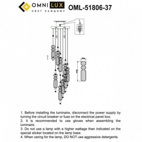 Подвесная люстра Omnilux Vepri OML-51806-37 в Когалыме - kogalym.mebel24.online | фото 9