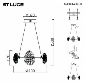 Подвесная люстра ST-Luce Enigma SL6018.203.48 в Когалыме - kogalym.mebel24.online | фото 4