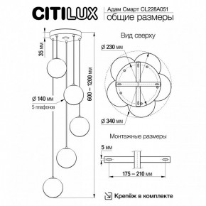 Подвесной светильник Citilux Адам Смарт CL228A051 в Когалыме - kogalym.mebel24.online | фото 5