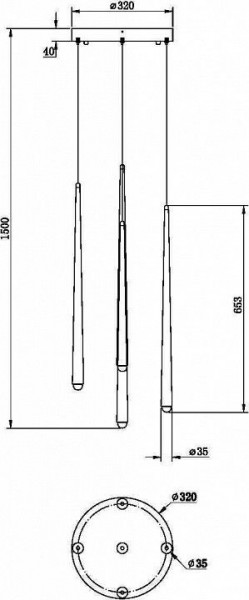 Подвесной светильник Maytoni Halo MOD132PL-L30BSK в Когалыме - kogalym.mebel24.online | фото 2