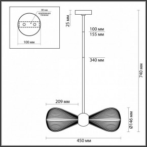 Подвесной светильник Odeon Light Elica 5402/2 в Когалыме - kogalym.mebel24.online | фото 4