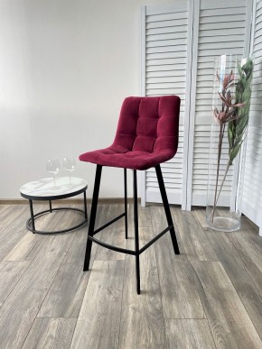 Полубарный стул CHILLI-QB SQUARE винный #16, велюр / черный каркас (H=66cm) М-City в Когалыме - kogalym.mebel24.online | фото 4
