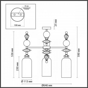 Потолочная люстра Odeon Light Bizet 4855/3C в Когалыме - kogalym.mebel24.online | фото 3