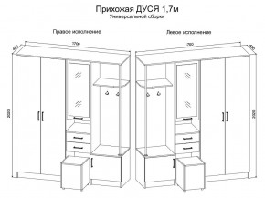 Прихожая Дуся 1.7 УНИ (Дуб Бунратти/Белый Бриллиант) в Когалыме - kogalym.mebel24.online | фото 2