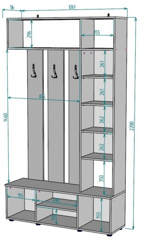 Прихожая с зеркалом V19_M в Когалыме - kogalym.mebel24.online | фото 2