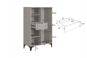 РИЧ Комод 2 со стеклом в Когалыме - kogalym.mebel24.online | фото 3