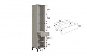 РИЧ Шкаф однодверный со стеклом в Когалыме - kogalym.mebel24.online | фото 3