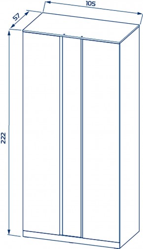 S01194 Варма Стор 105 шкаф распашной с зеркалом 222х105х57, белый в Когалыме - kogalym.mebel24.online | фото 2