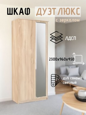 Шкаф 2-х створчатый Дуэт Люкс с зеркалом в Когалыме - kogalym.mebel24.online | фото 7