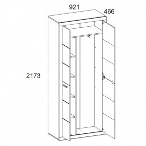 Шкаф 2D OSKAR , цвет дуб Санремо в Когалыме - kogalym.mebel24.online | фото 4