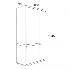 Шкаф 2D/TYP 20A, LINATE ,цвет белый/сонома трюфель в Когалыме - kogalym.mebel24.online | фото 3