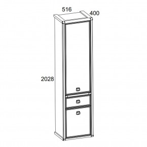 Шкаф 2D1S, MAGELLAN, цвет Сосна винтаж в Когалыме - kogalym.mebel24.online | фото 2