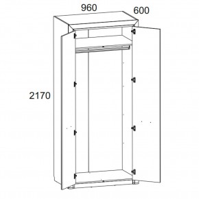 Шкаф 2DG, OLIVIA, цвет вудлайн крем/дуб анкона в Когалыме - kogalym.mebel24.online | фото 2