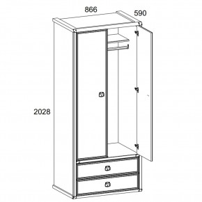 Шкаф 2DG2S, MAGELLAN, цвет Сосна винтаж в Когалыме - kogalym.mebel24.online | фото 2