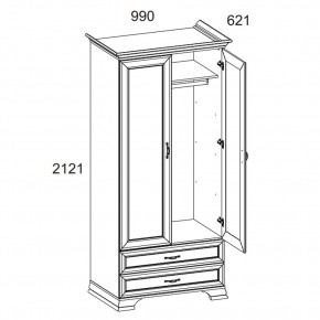 Шкаф 2DG2S, TIFFANY, цвет вудлайн кремовый в Когалыме - kogalym.mebel24.online | фото 3