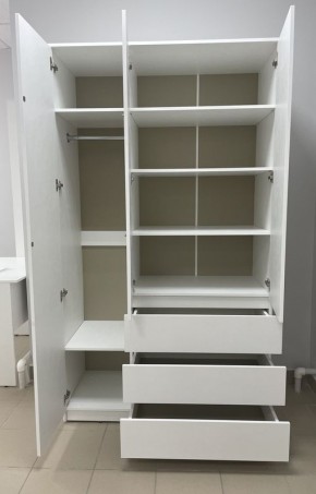 Шкаф 3-ств. с 3 ящиками "Бьянко" в Когалыме - kogalym.mebel24.online | фото 2