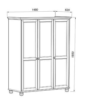 Шкаф 30 Вествик трёхдверный, массив сосны, цвет белый в Когалыме - kogalym.mebel24.online | фото 2