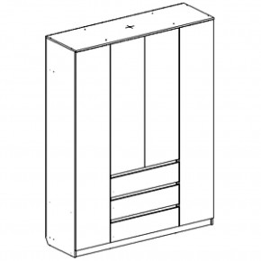 Шкаф 4-ств. с 3 ящиками "Бьянко" в Когалыме - kogalym.mebel24.online | фото 3
