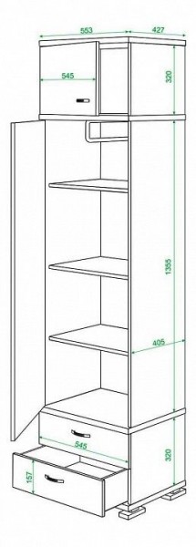 Шкаф платяной Домино КС-10 в Когалыме - kogalym.mebel24.online | фото 3