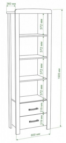 Шкаф книжный Бартоло ВТД-СФ в Когалыме - kogalym.mebel24.online | фото 2