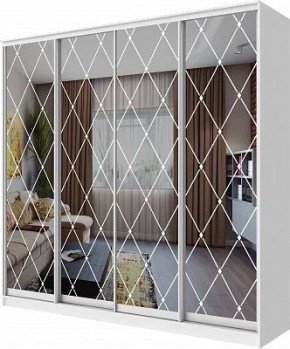 Шкаф-купе ХИТ 23-24/2-6666 РОМБ БОЛЬШОЙ НА 4 ФАСАДА в Когалыме - kogalym.mebel24.online | фото