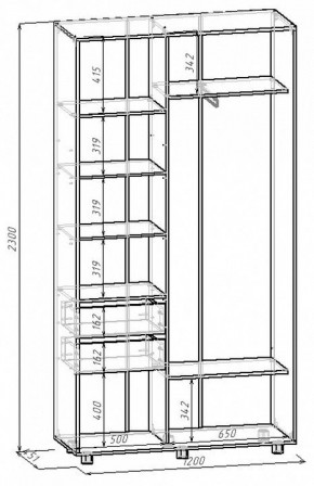 Шкаф-купе Удачный 1200x450x2300 в Когалыме - kogalym.mebel24.online | фото 3