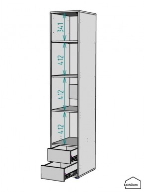 Шкаф Linnea MHR-1-4 2050х400х510 (ДВ-М 11.1.25) в Когалыме - kogalym.mebel24.online | фото 3