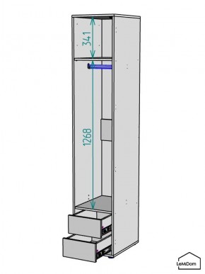 Шкаф Linnea MHR-1PO-3 2050х400х510 (Белый-М 11.1.2) в Когалыме - kogalym.mebel24.online | фото 3