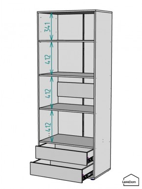 Шкаф Linnea MHR-2PO-4 2050х800х510 (Белый-М 11.1.2) в Когалыме - kogalym.mebel24.online | фото 3