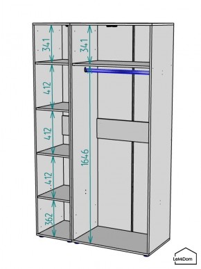 Шкаф Linnea MHR-3PO-1 2050х1200х510 (Белый-М 11.1.2) в Когалыме - kogalym.mebel24.online | фото 3